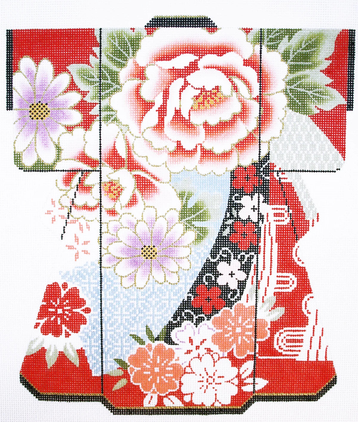 SPM349 - Blossoms on Red Large Kimono