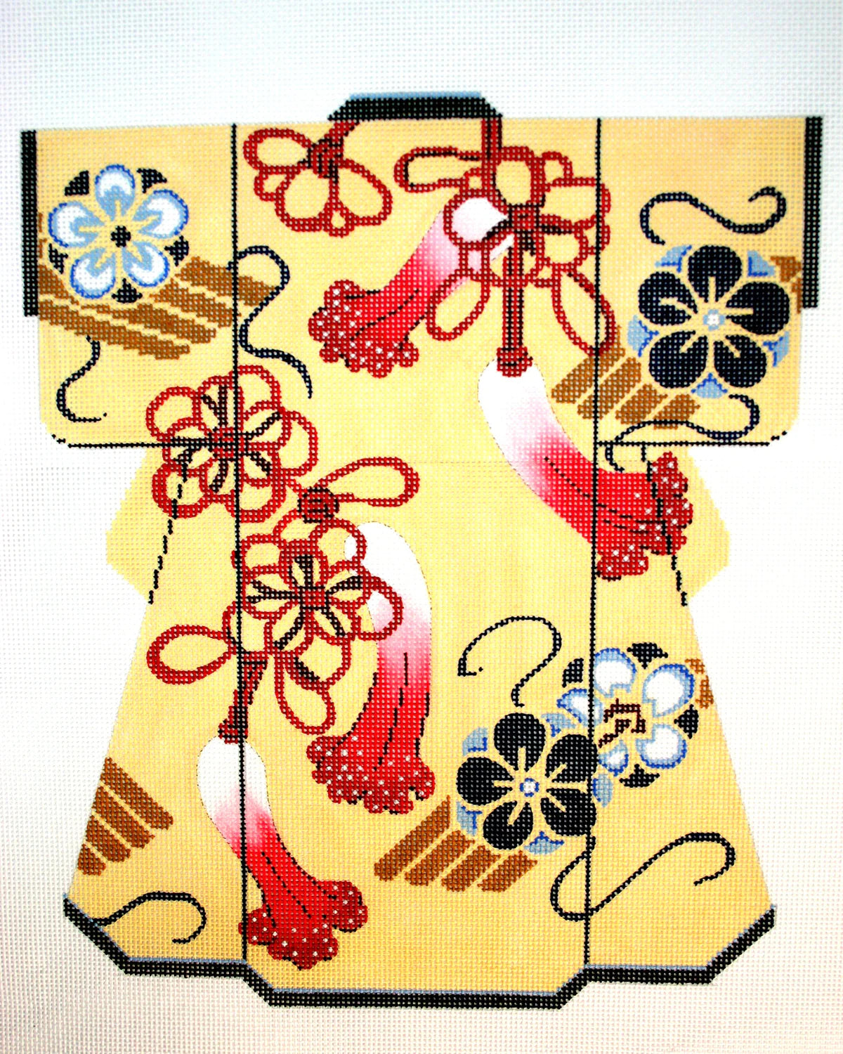 SPM353 - Red and Blue Blossoms Large Kimono