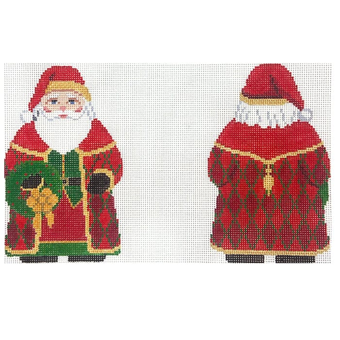 SR1239-13 - Santa with Wreath - Two Sided