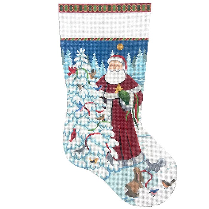 SR3201 - Santa Decorating Bird Tree Stocking