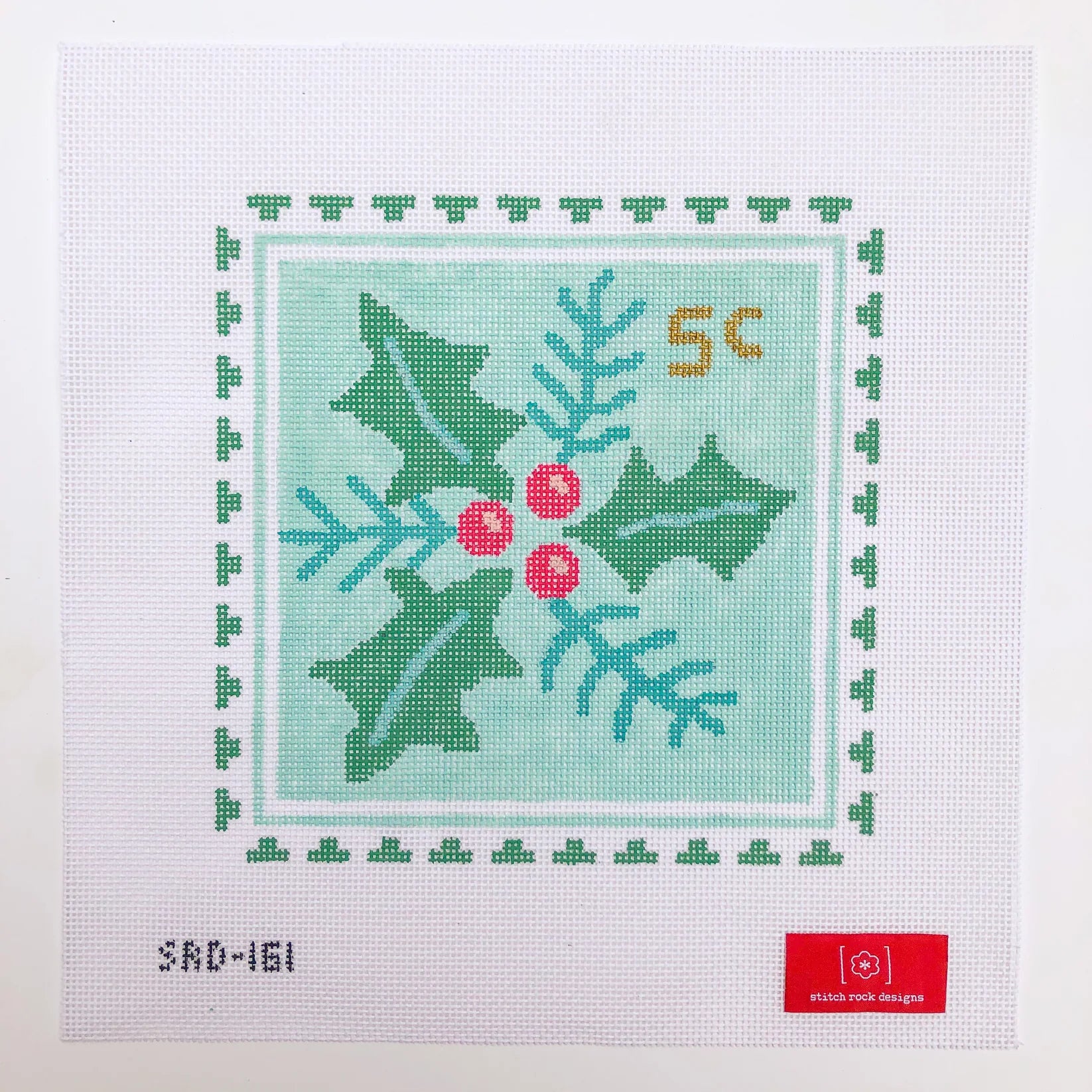 SRD-161 - Holly Stamp Pillow