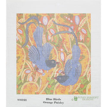 SS015 - Blue Birds Orange Paisley