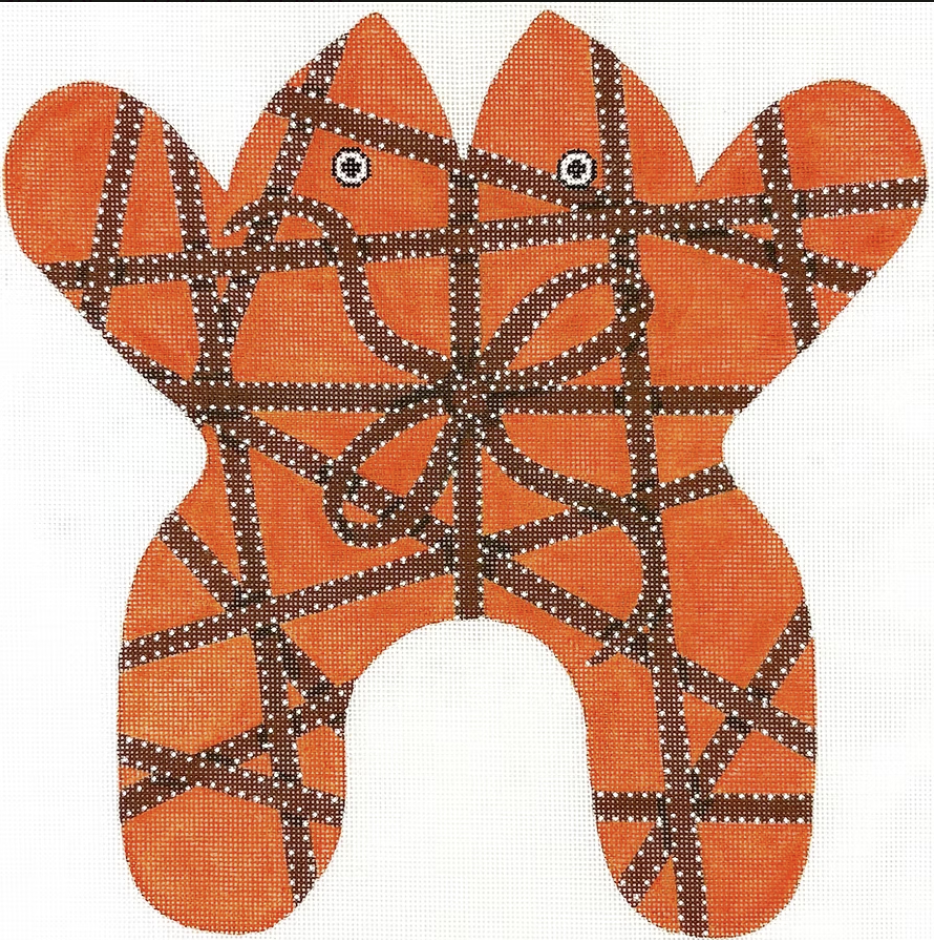 SST-183 - Frog -  Hermes Bolduc Ribbons - Orange and Brown