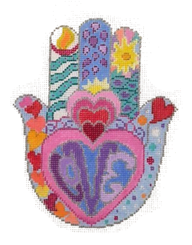 SU502 - Hamsa: Hearts in Rainbow Colors