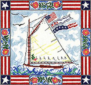 SWB124 - Patriotic Sailboat