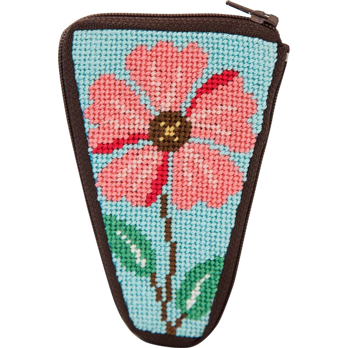 SZ932 - Pink Flower Scissor Stitch & Zip