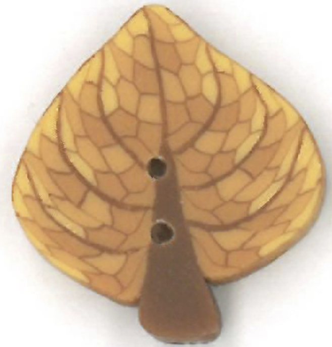 Small Aspen Leaf Button