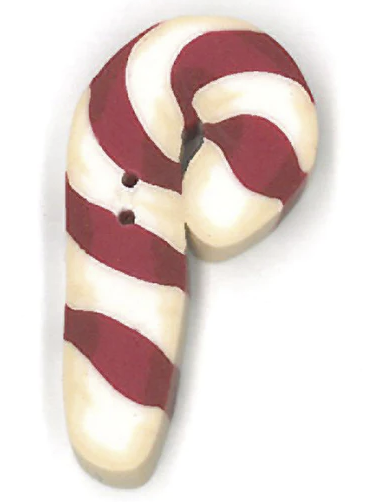 Small Flat Candy Cane Button