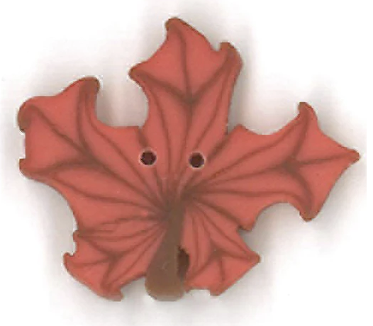 Small Orange Maple Leaf Button