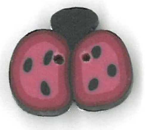 Tiny Cranberry Ladybug Button