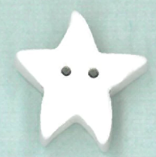 Medium White Star Button