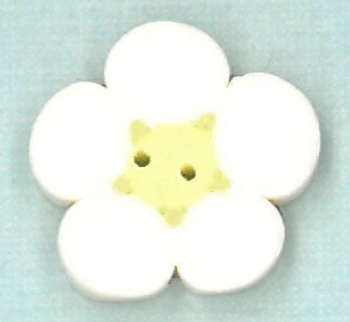 Tiny White Flower Button