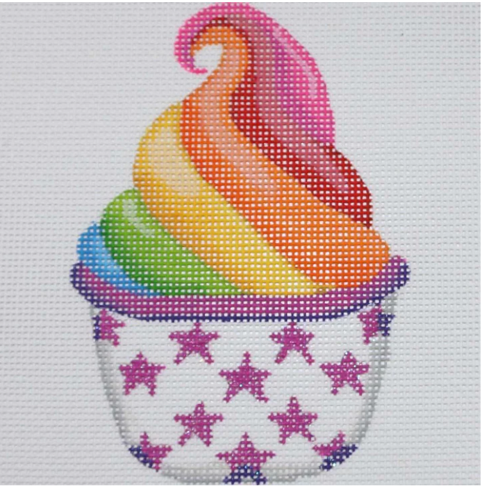 OM-288 - Rainbow Swirl Soft Serve in a Starry Cup