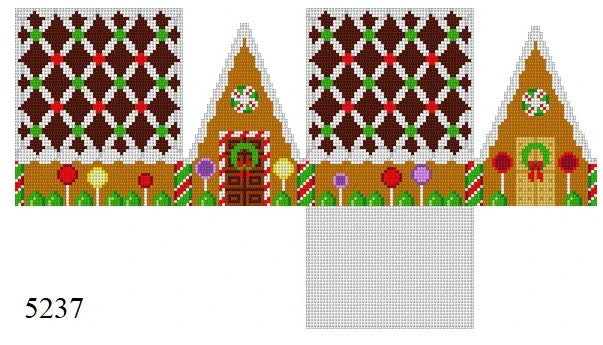 SR5237-18 - Chocolate Trellis A-Frame 3d Gingerbread House