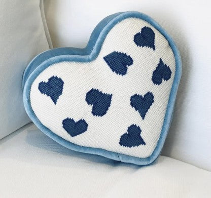 159B - Heart Pillow - Blue