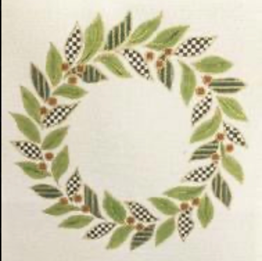 W8 - Olive Wreath - Patterned Leaves 13 mesh