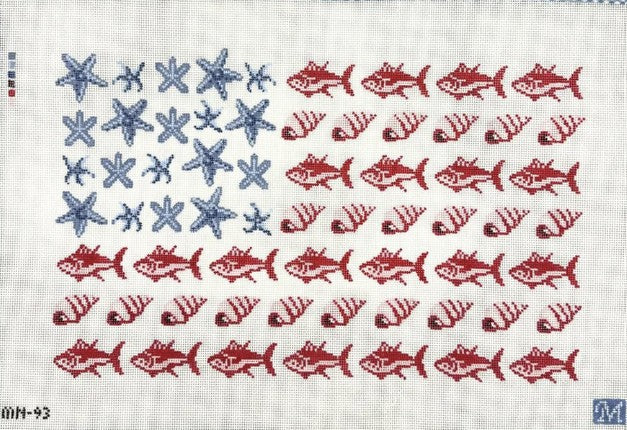 MN-93 - Starfish & Stripes Pillow/Tray