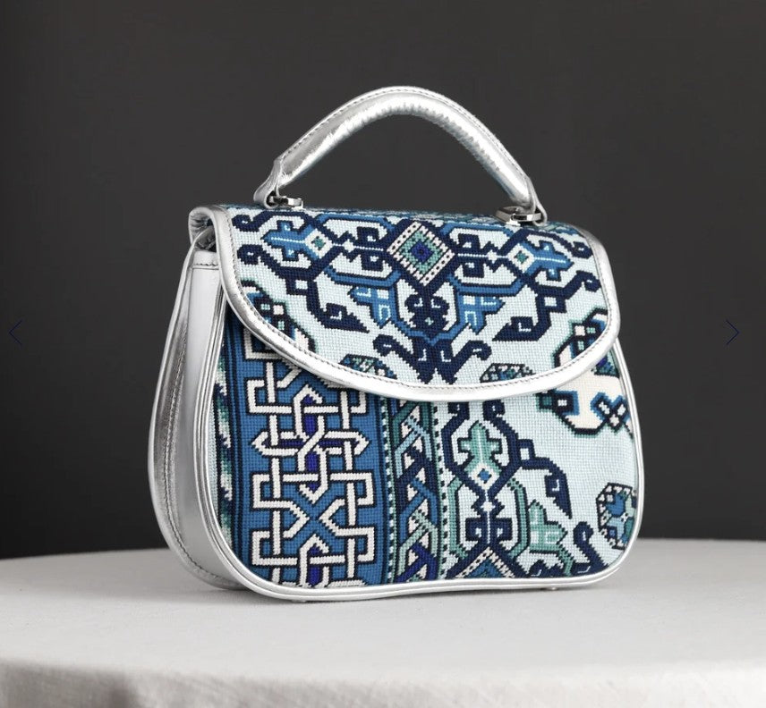 JS - Holbein Purse and Flap Needlepoint Canvases - blue and green (2 canvases)