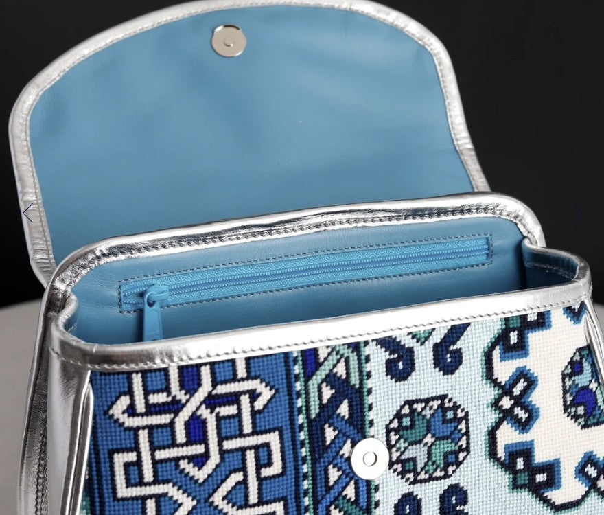 JS - Holbein Purse and Flap Needlepoint Canvases - blue and green (2 canvases)