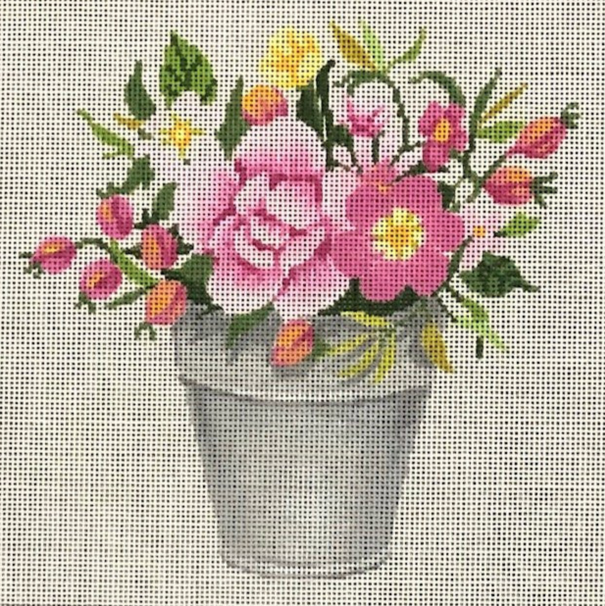 ASIT467 - Pink Flowers in Pail