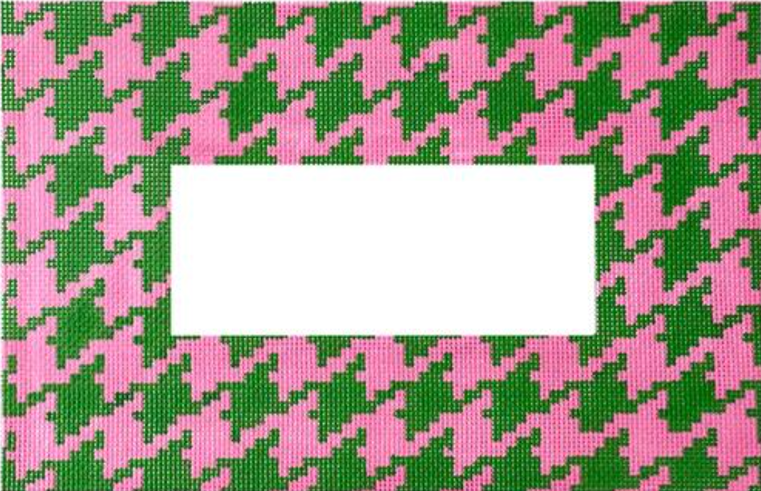 PL-07 - Houndstooth w/ Monogram Space Pink & Green
