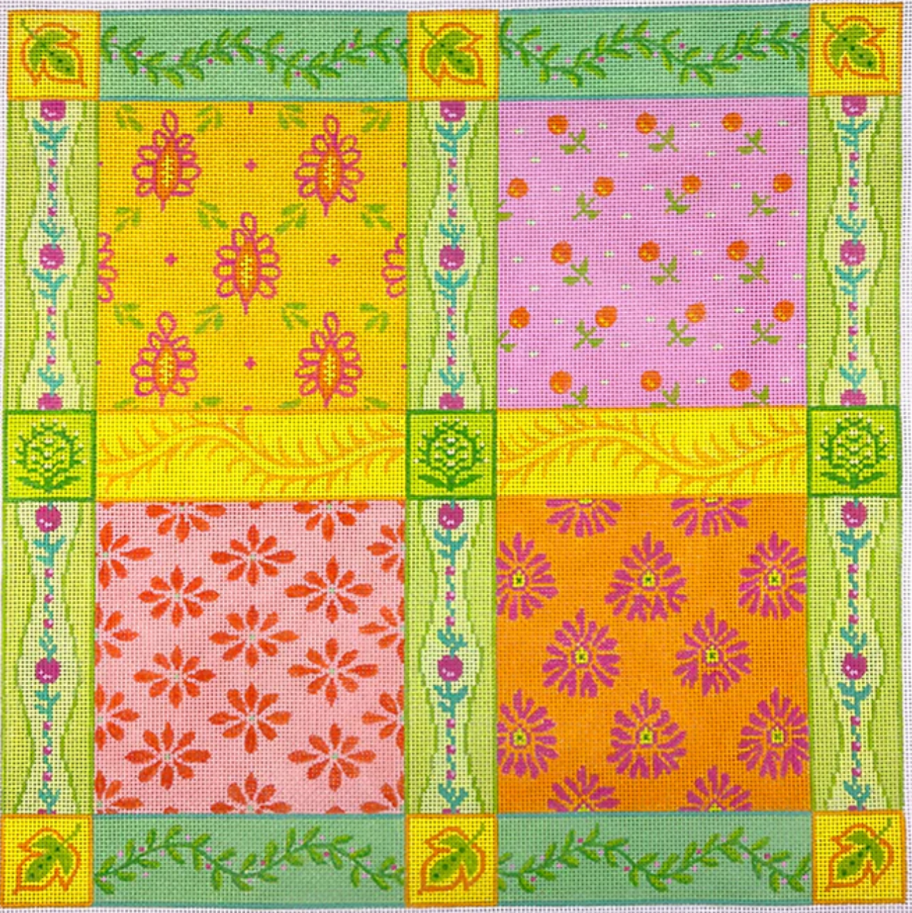 PL-588 - French Tablecloth Patchwork - pinks, greens, oranges & yellows