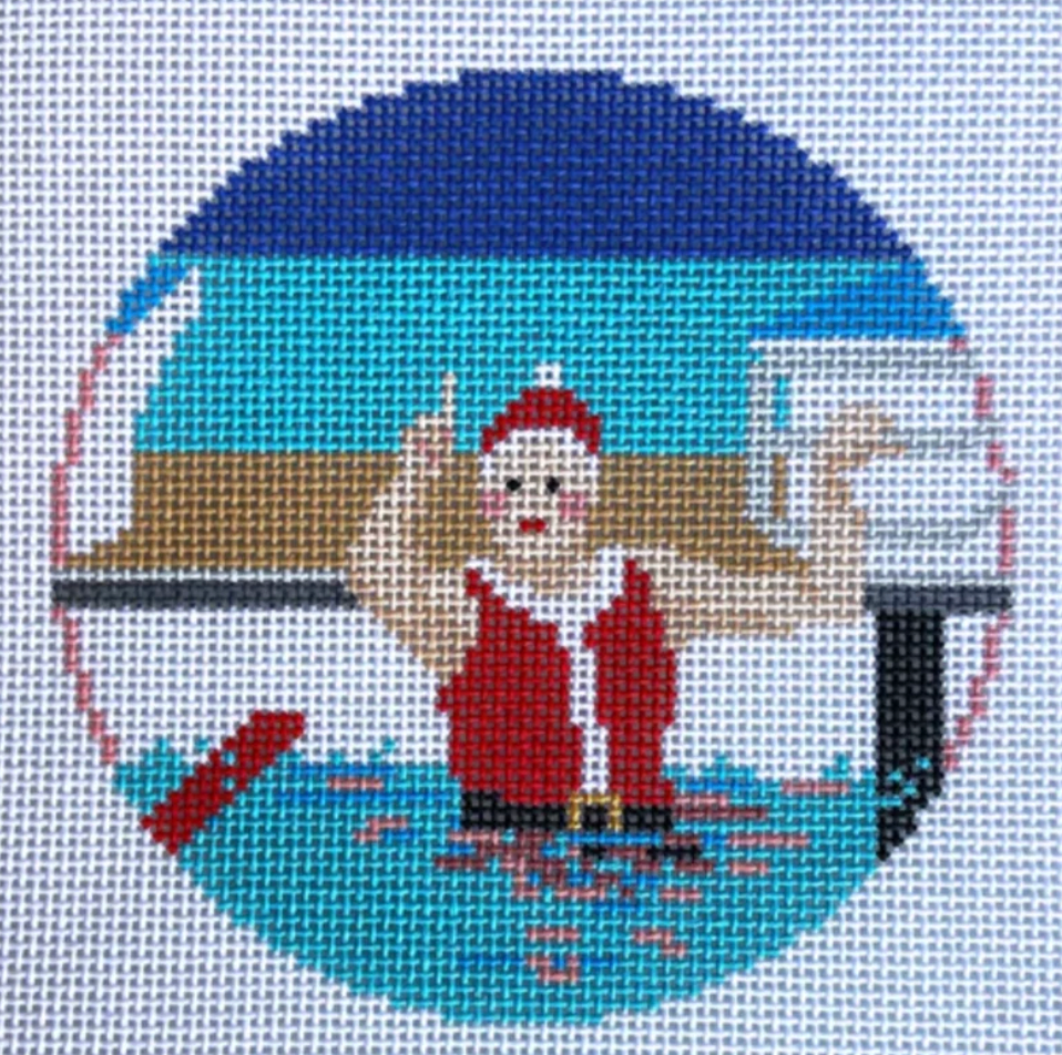 AOK135 - Sporty Santa Ornament - Swimming Mrs Claus