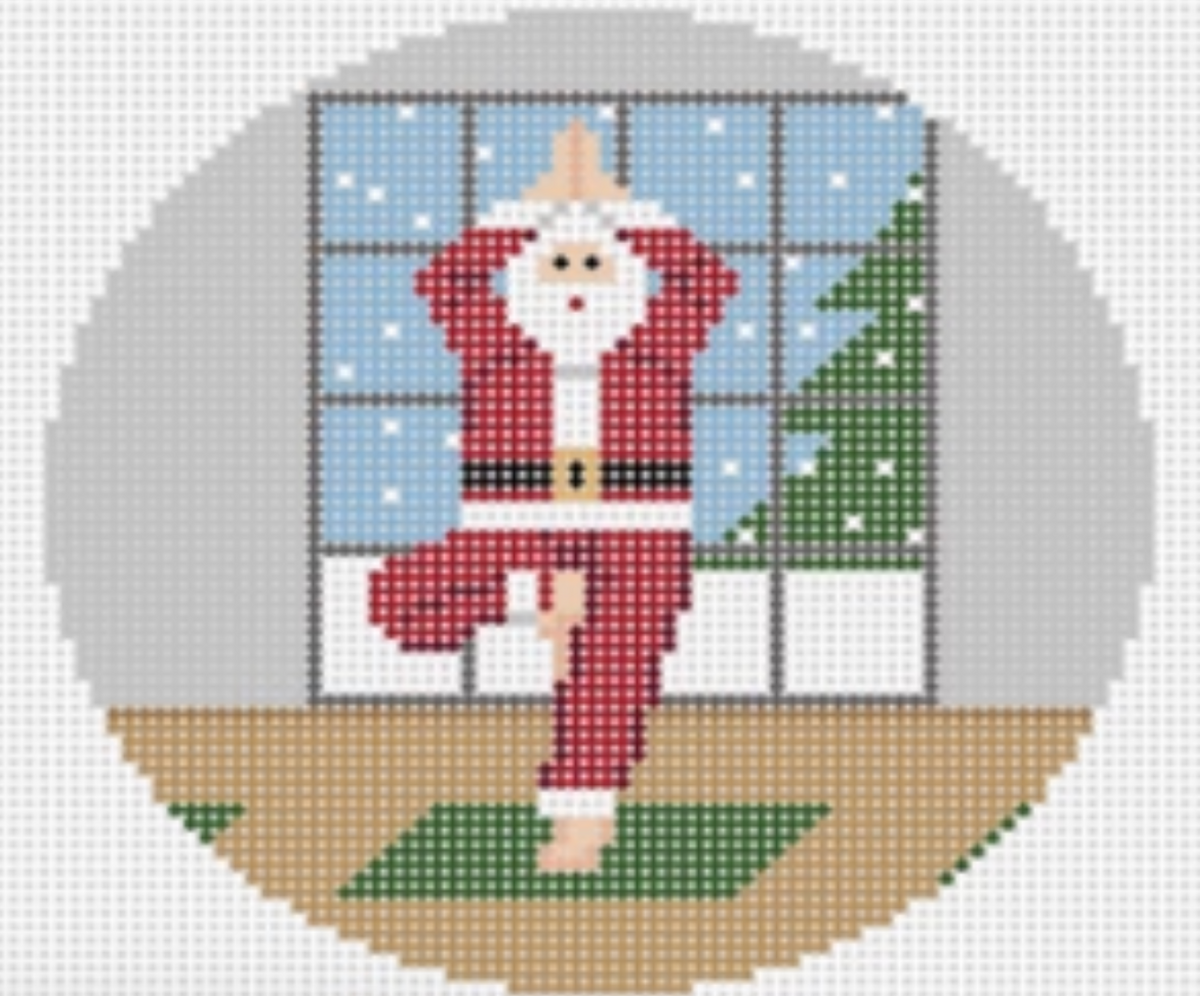 AOK334 - Sporty Santa Ornament - Yoga Santa