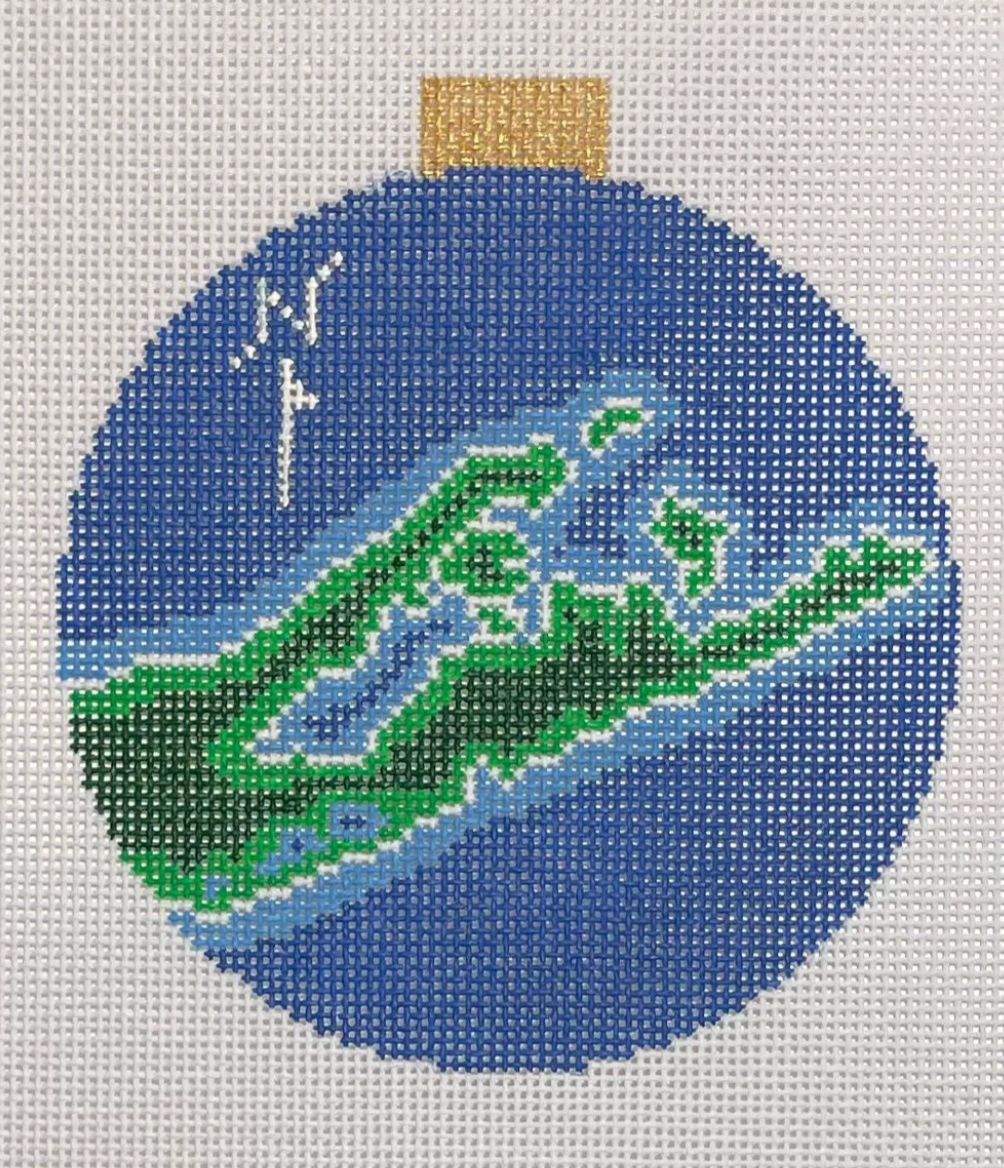 AOK89 - Montauk and the Hamptons Map Ornament