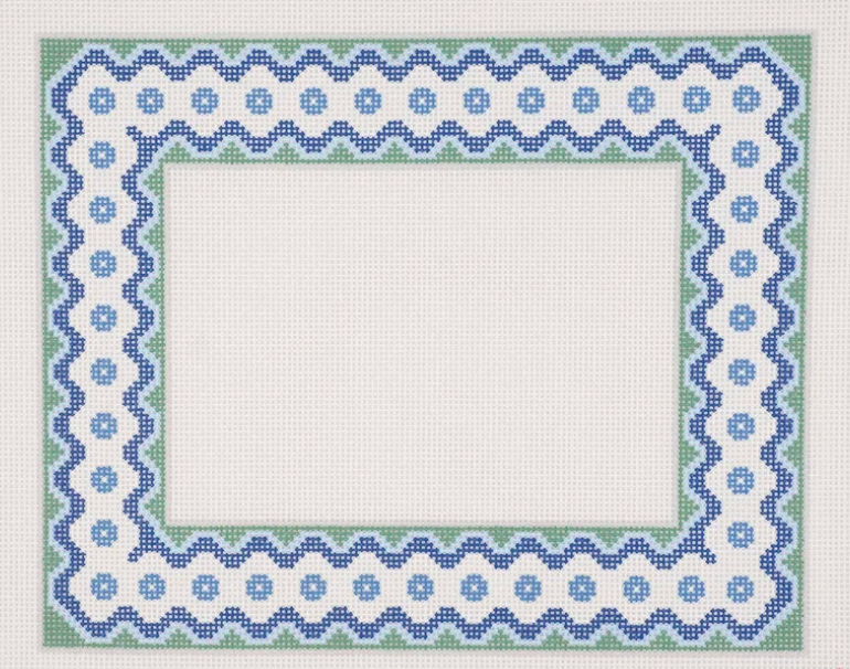 AOK231 - 5x7 Ric Rac Picture Frame Blue and Green