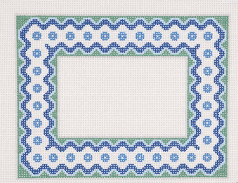 AOK230 - 4x6 Ric Rac Picture Frame Blue and Green