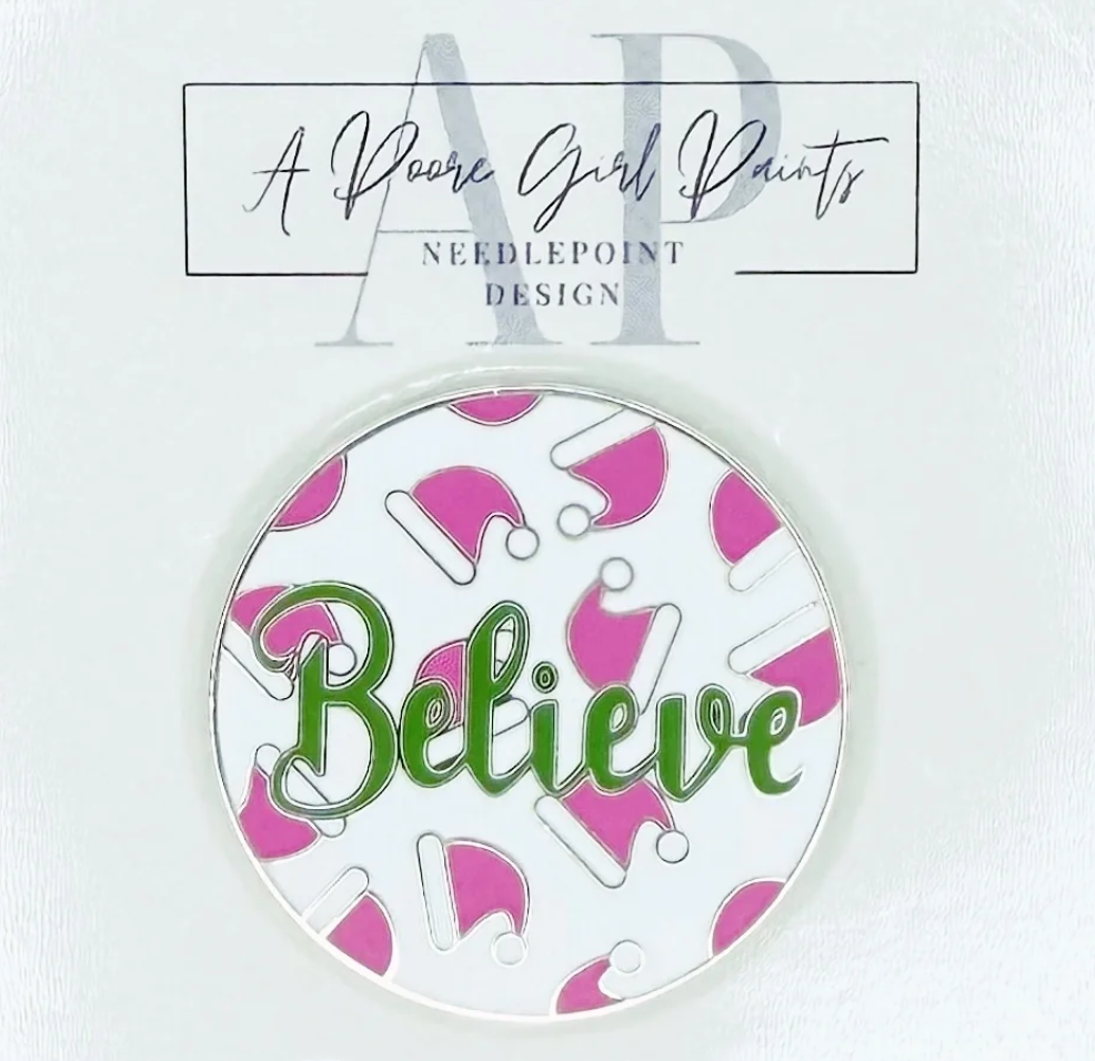 Believe with Santa Hats Needle Minder