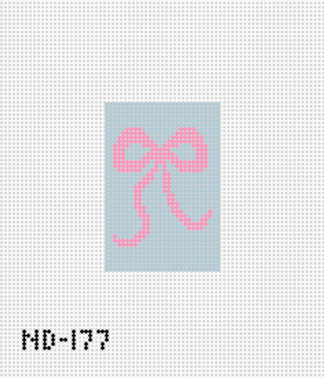ND-177 - Blue and Pink Bow Luggage Tag Insert