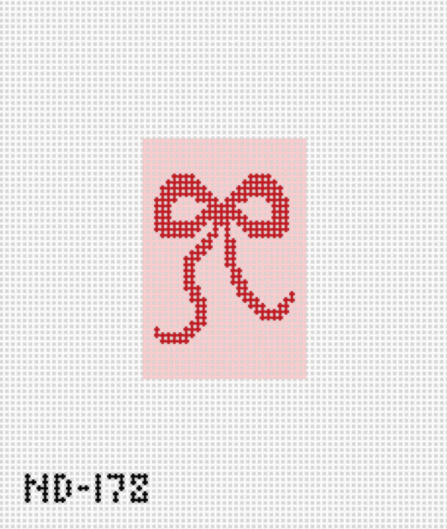 ND-178 - Pink and Red Bow Luggage Tag Insert