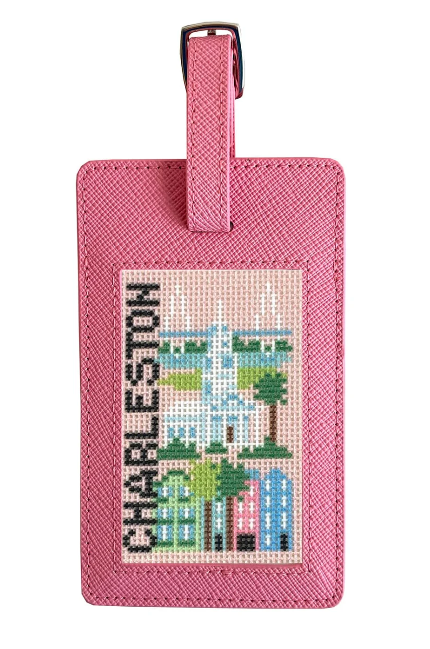Leather Bag Tag - Bradley Needlepoint