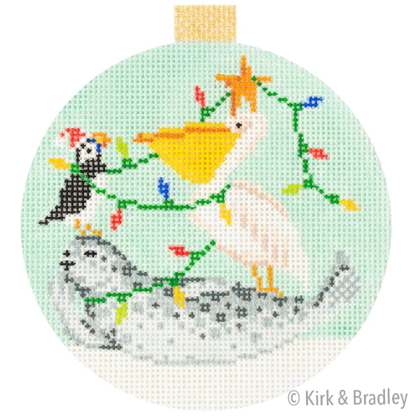 KB 1677-P - Festive Sea Friends - Sea Lion, Penguin, Pelican