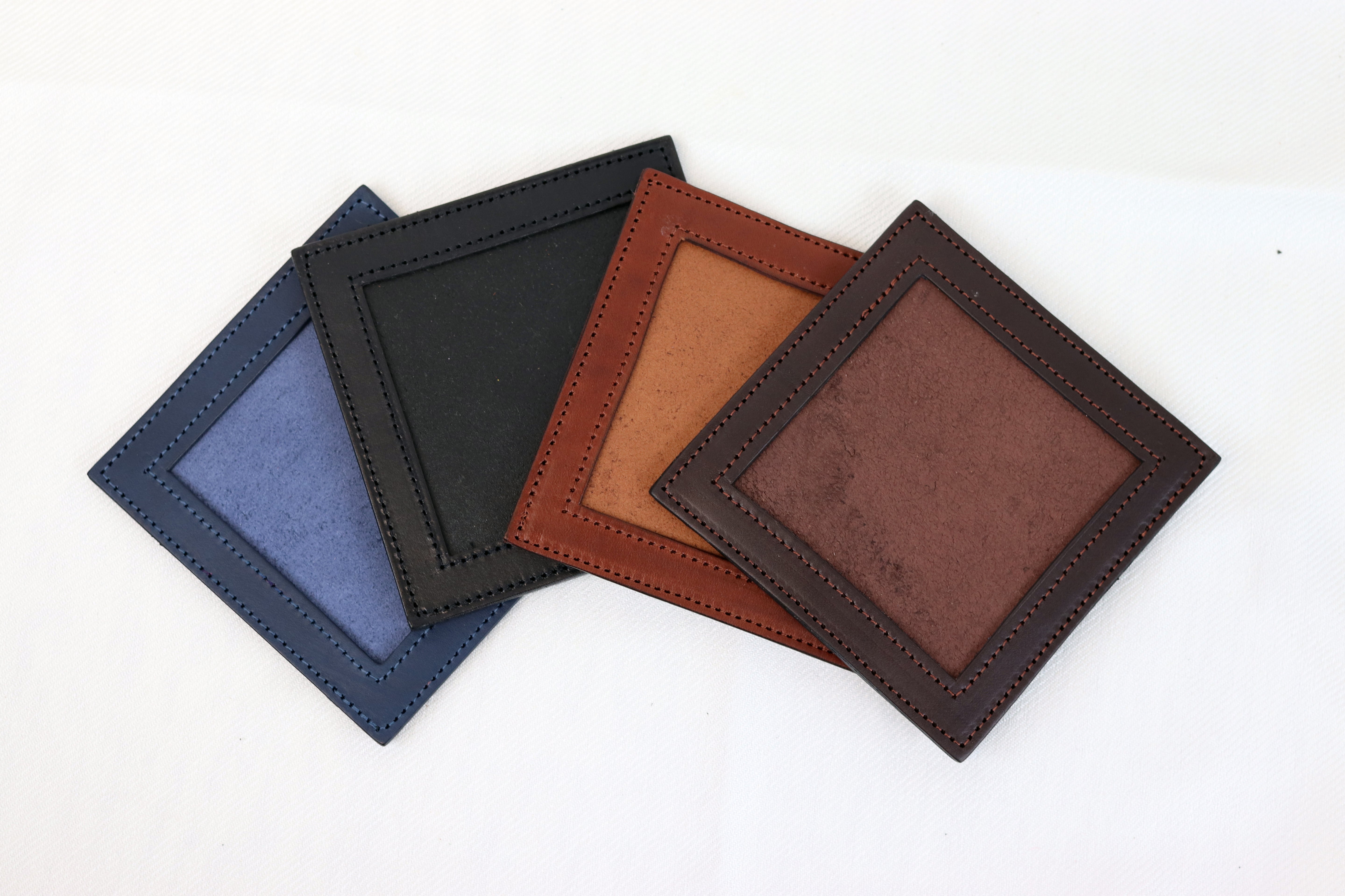 Square Leather Coaster - Meredith Collection