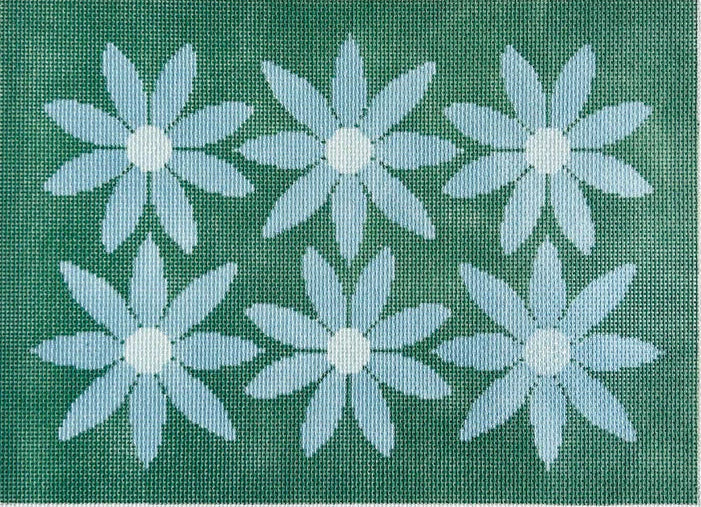TA4052 - Courtney Six Flowers Canvas - Green and Blue