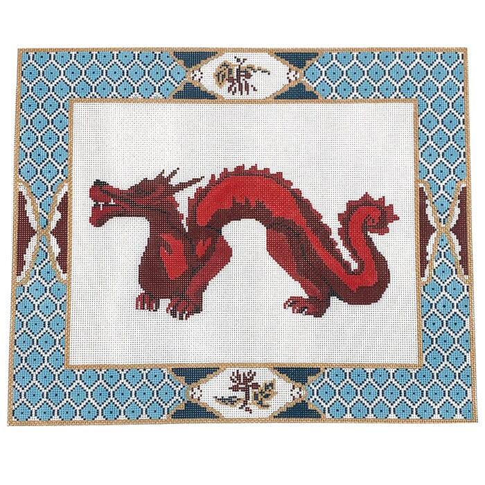TGS22 - Fish Scale Red Dragon Pillow