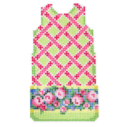 NTG TS769 - Lattice with Floral Border Mini Shift