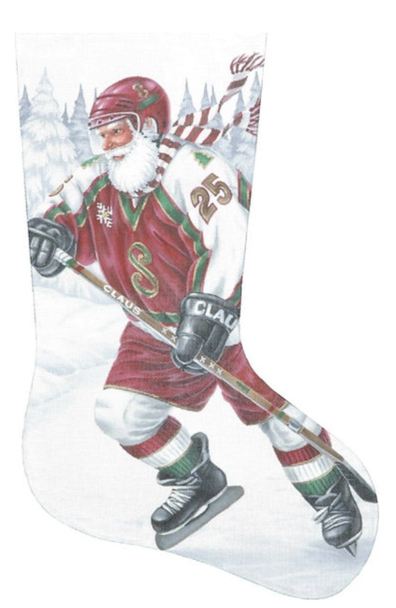 TTAXS378 - Santa Hockey Player Stocking