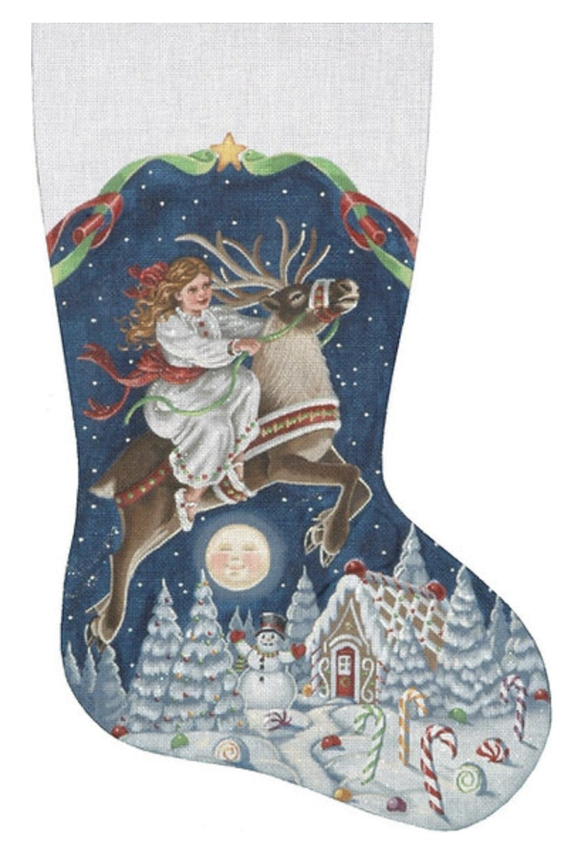 TTAXS426 - Girl on Reindeer Stocking