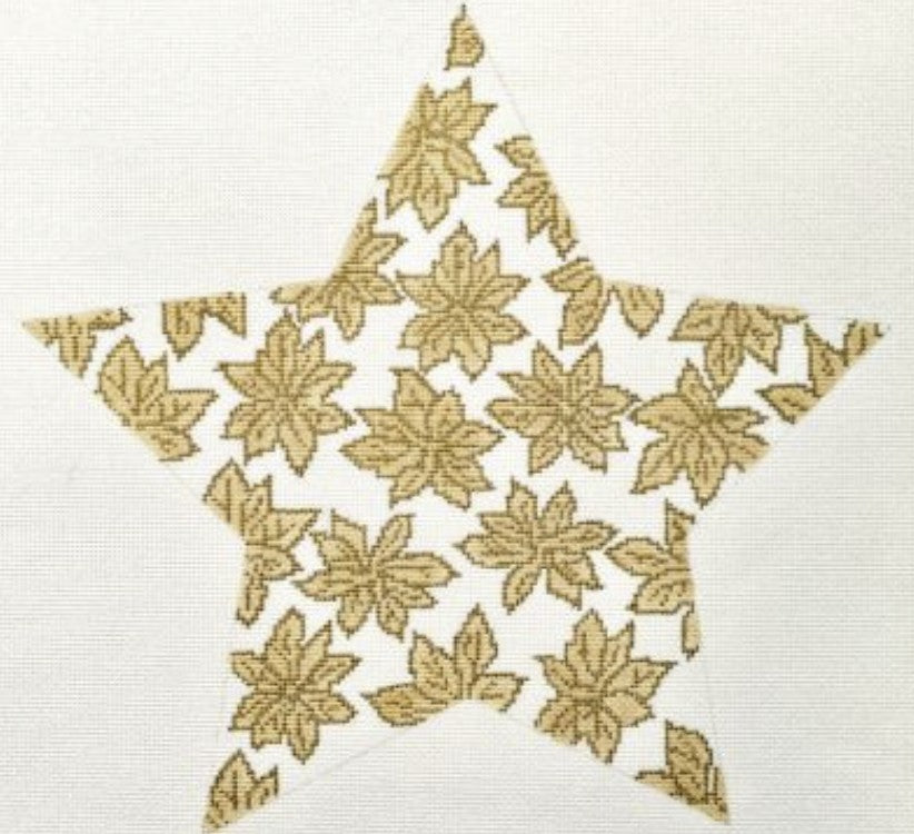 WG11860 - Gold 10" Tree Topper Poinsettia Star