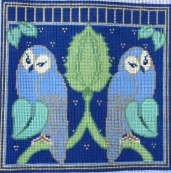 WG12115 - Voysey's Blue Owls Eyeglass Case