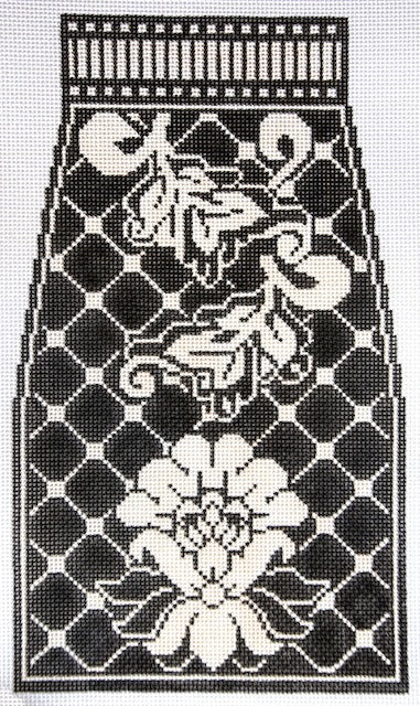 WG12156 - 4 pc Karen's Black and Ivory Damask Purse