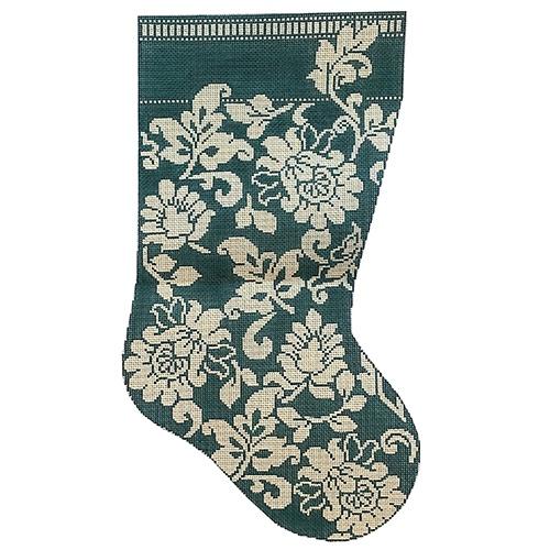 WG12550 - Karen's Teal Damask Stocking