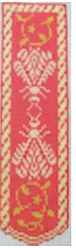 WG12582 - Napoleon's Bees Bookmark - Coral and Butter