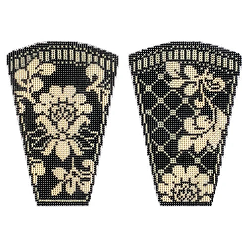 WG12687 - Karen's Damask Scissor Case - Black and Yellow