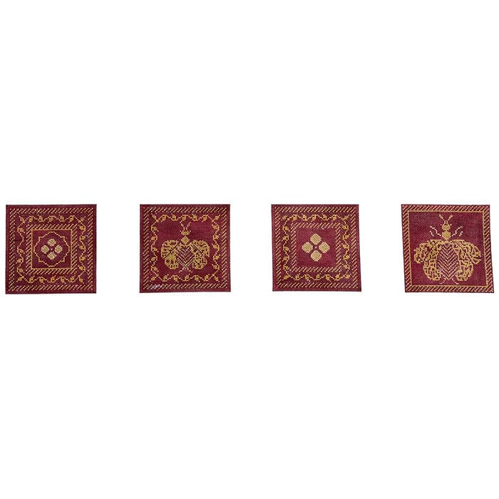 WG12777 - Napoleon's Bees Coasters - Burgundy and Gold