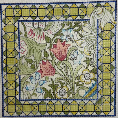 WG15023 - William's Pastel Golden Lily with Milan Border Pillow